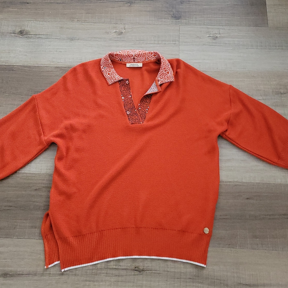 Women's Orange Collared Blouse - image 1